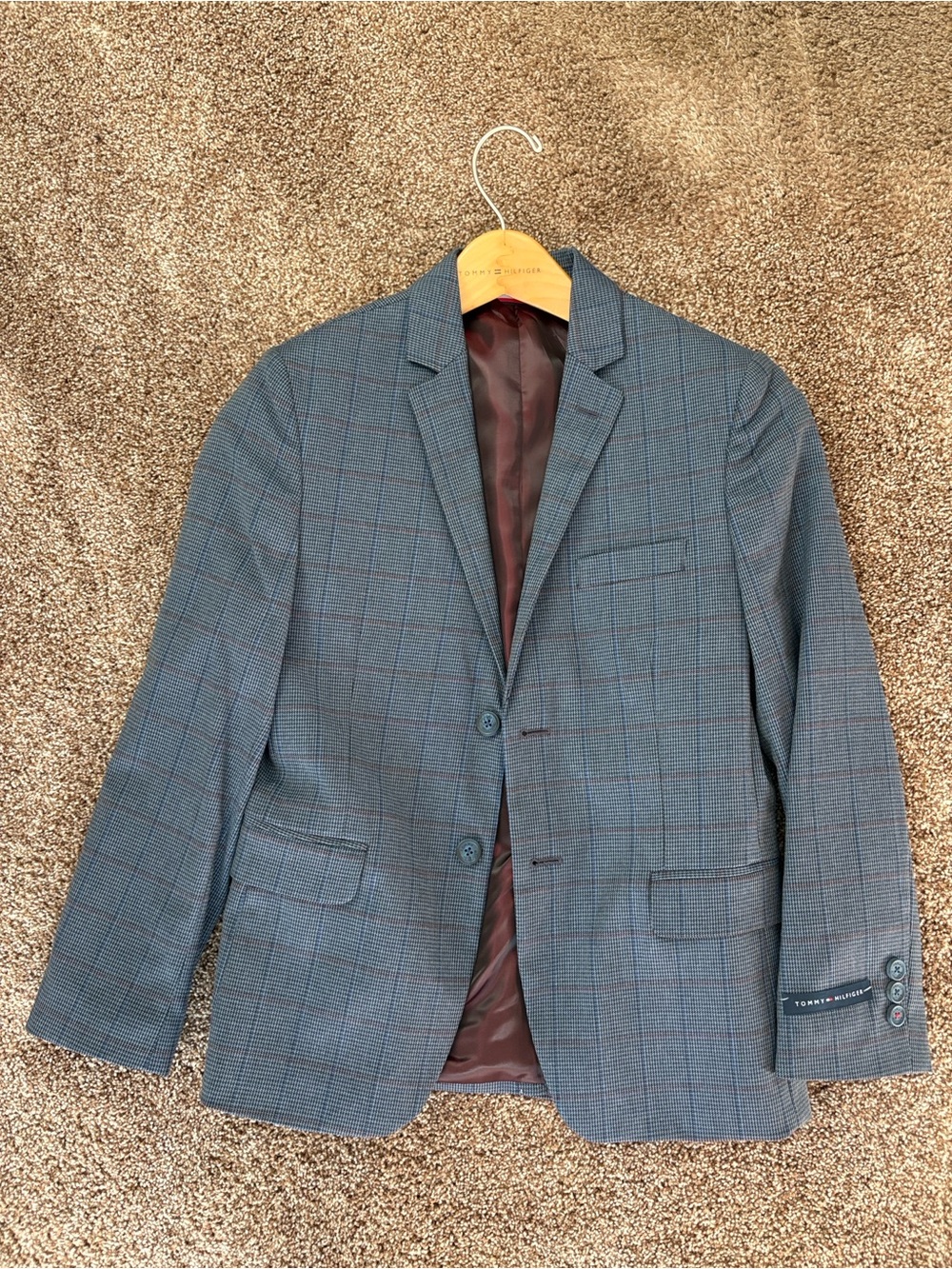 Tommy Hilfiger Gray Plaid Sport Coat Blazer